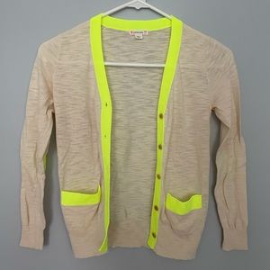 Crewcuts neon trim cardigan